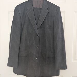 Stafford Charcoal Pinstripe Suit Jacket